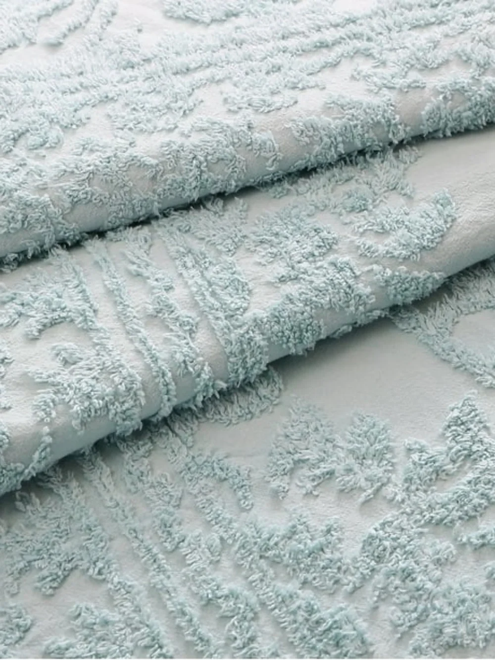 Medallion Chenille King Bedspread Blue 100% Cotton